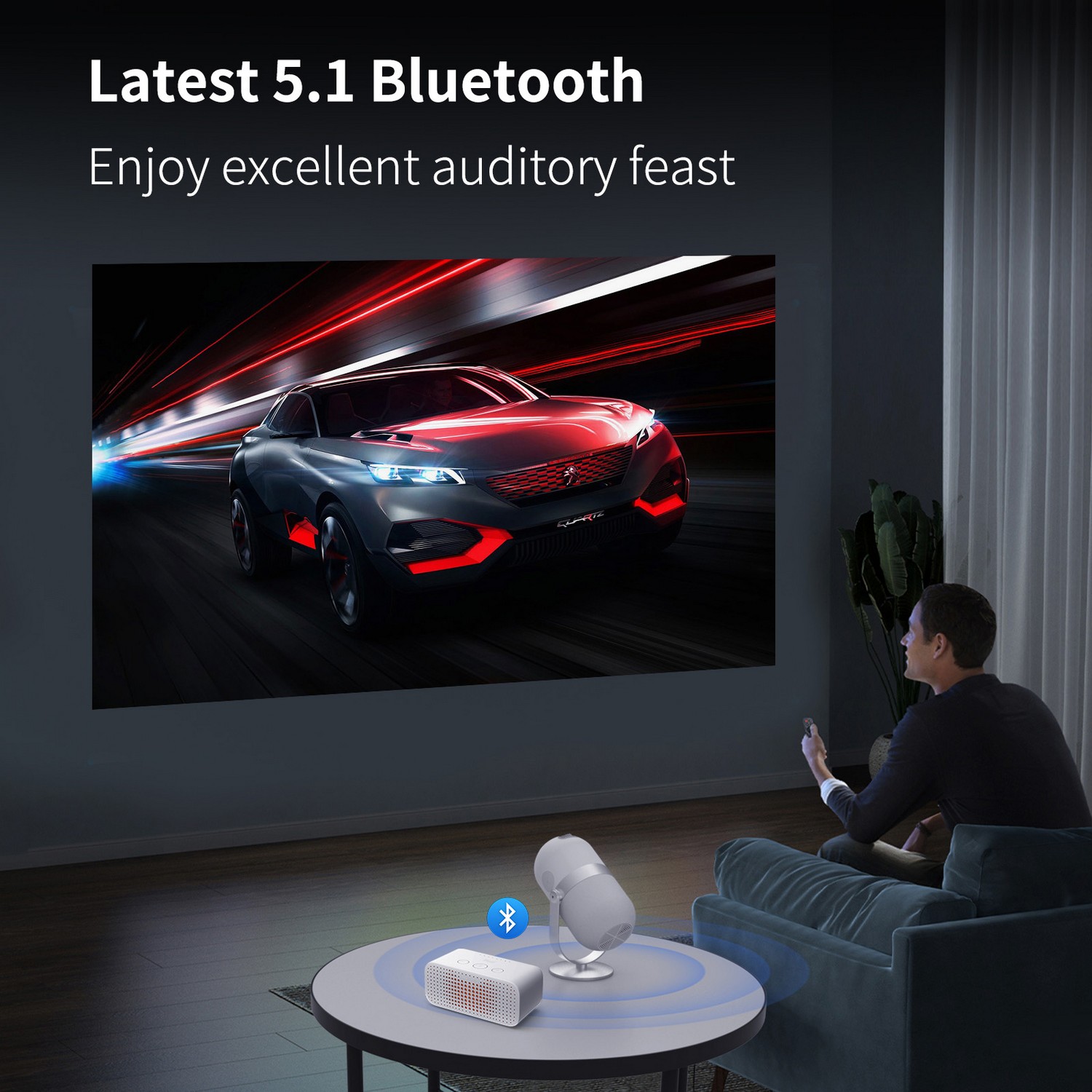 projektor wifi bluetooth mini 4k mudah alih