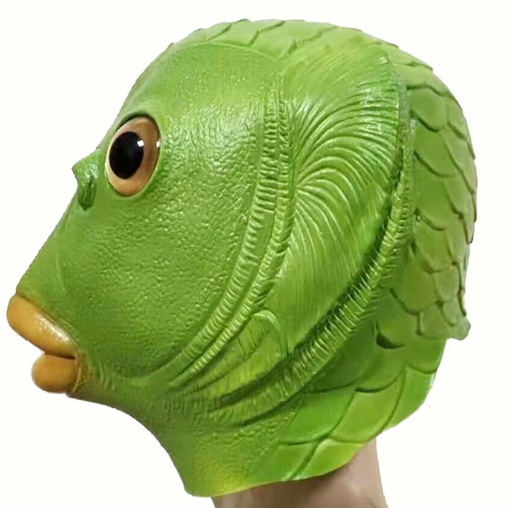 Topeng silikon muka kepala hijau ikan