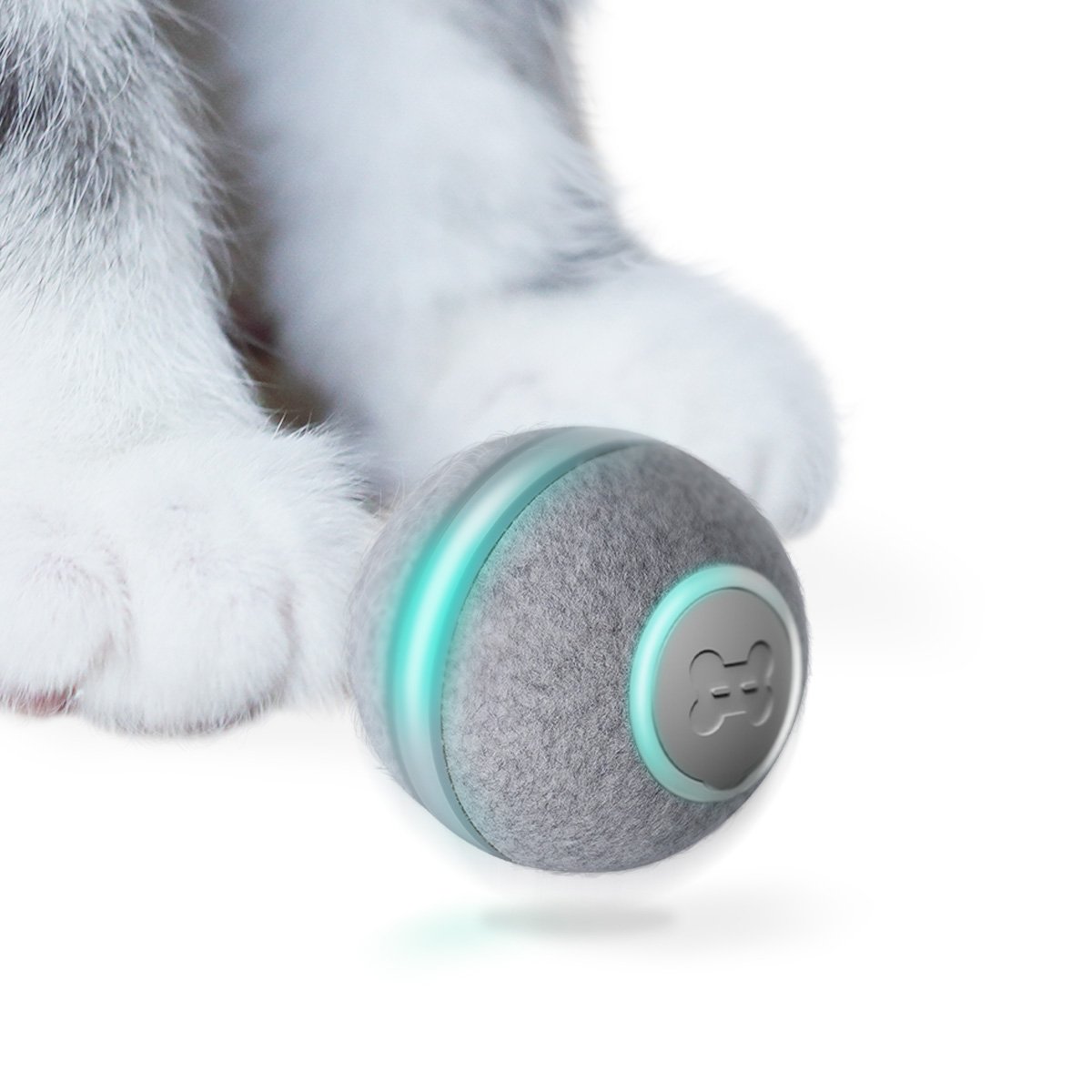 mainan automatik untuk kucing - bola ceria