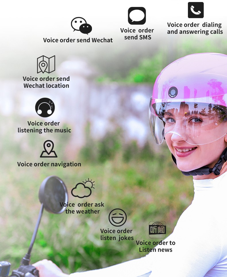 topi keledar basikal pintar AI pembantu suara