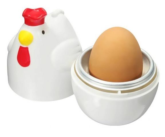 Periuk telur dalam bentuk ayam untuk ketuhar gelombang mikro