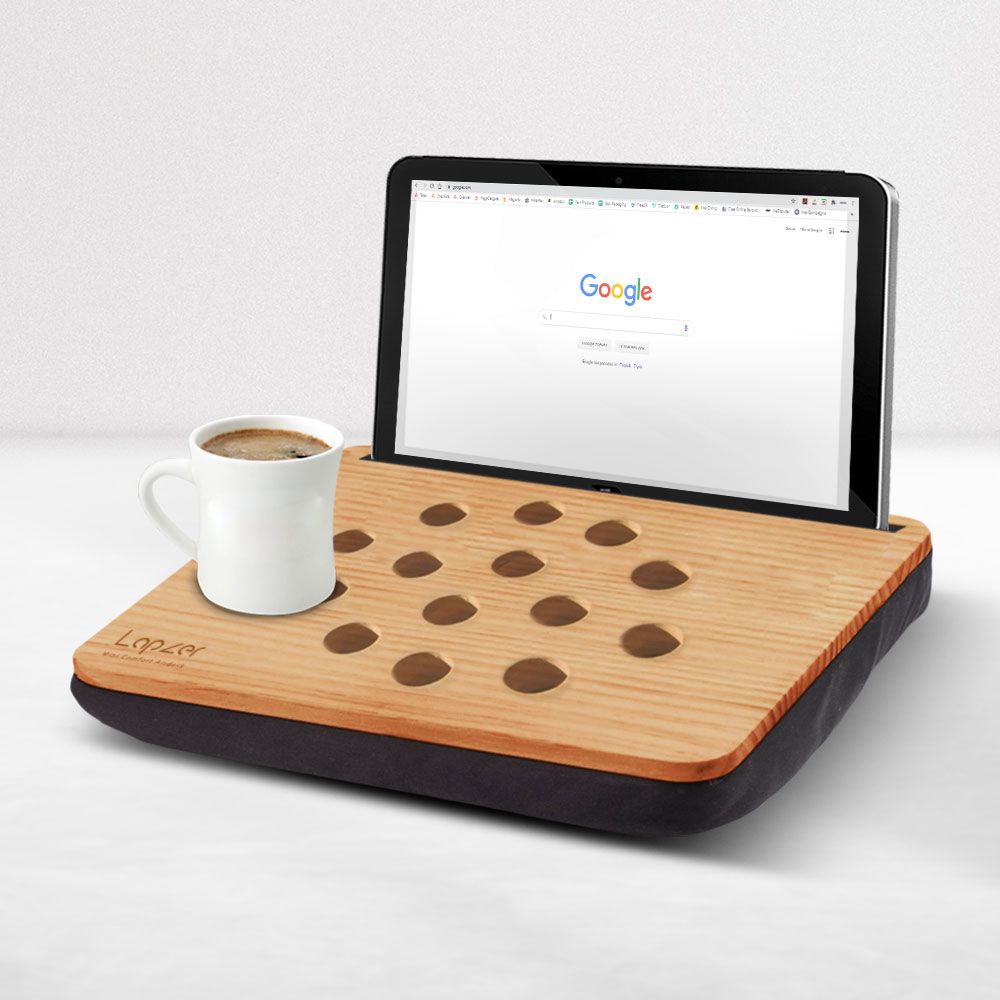 tikar untuk tablet iPad - diperbuat daripada kayu + bantal