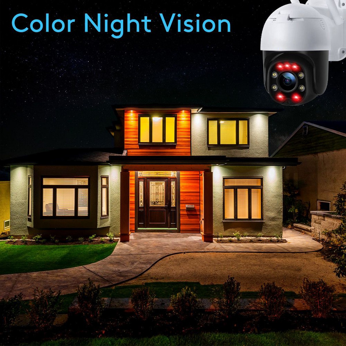 kamera keselamatan ip night vision - lampu inframerah berwarna