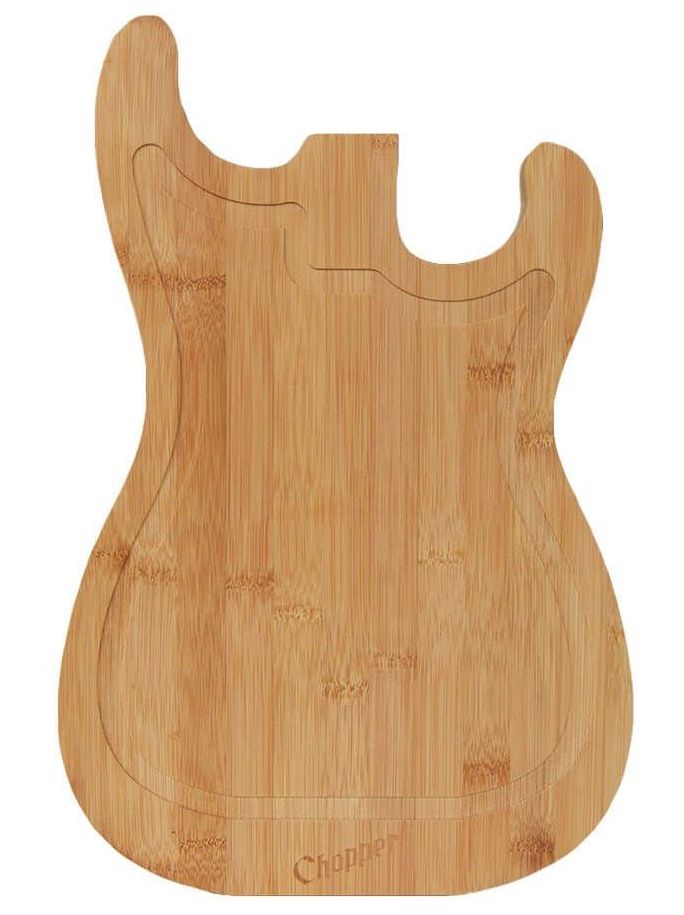 papan pemotong kayu berbentuk gitar