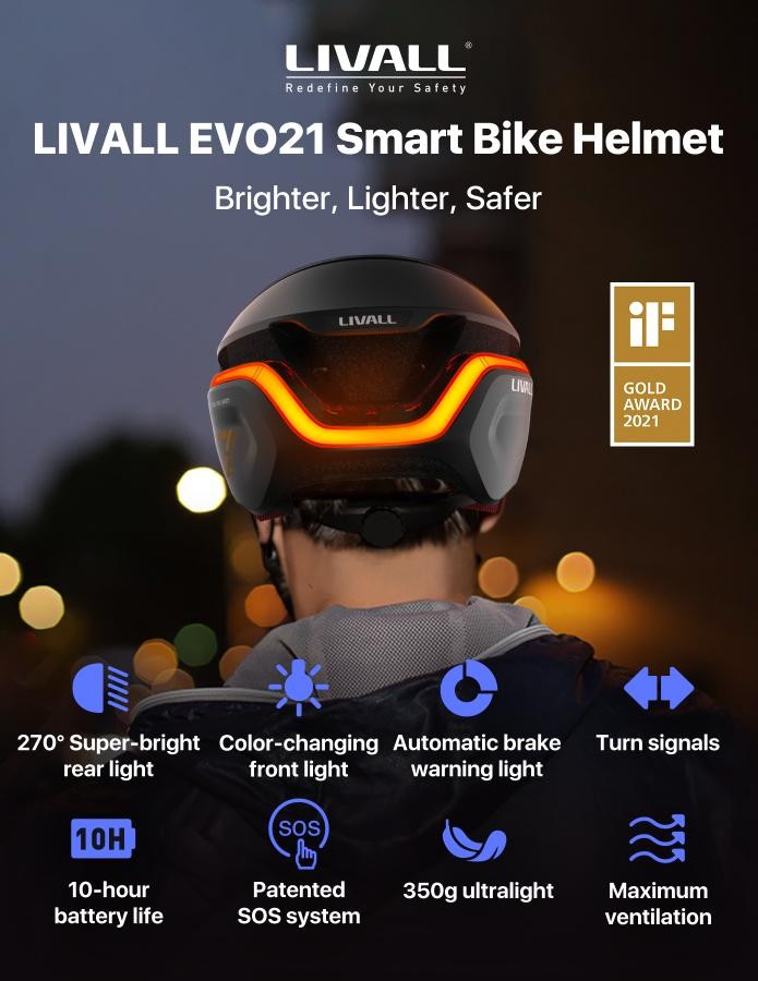 Topi keledar basikal SMART - Livall EVO21