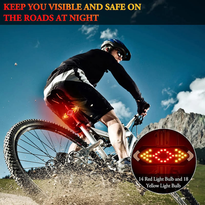 isyarat belok basikal dan lampu belakang