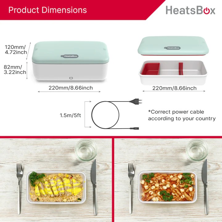 HeatsBox life box makanan termo pemanas elektrik mudah alih