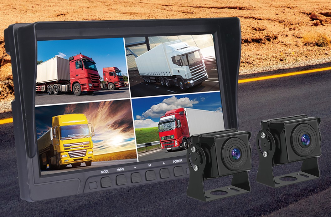 monitor kereta untuk pemantauan 4 kamera melalui aplikasi