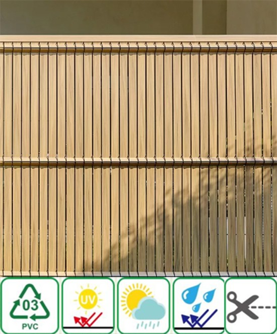panel PVC lurus untuk pagar sebagai pengisian jaringan
