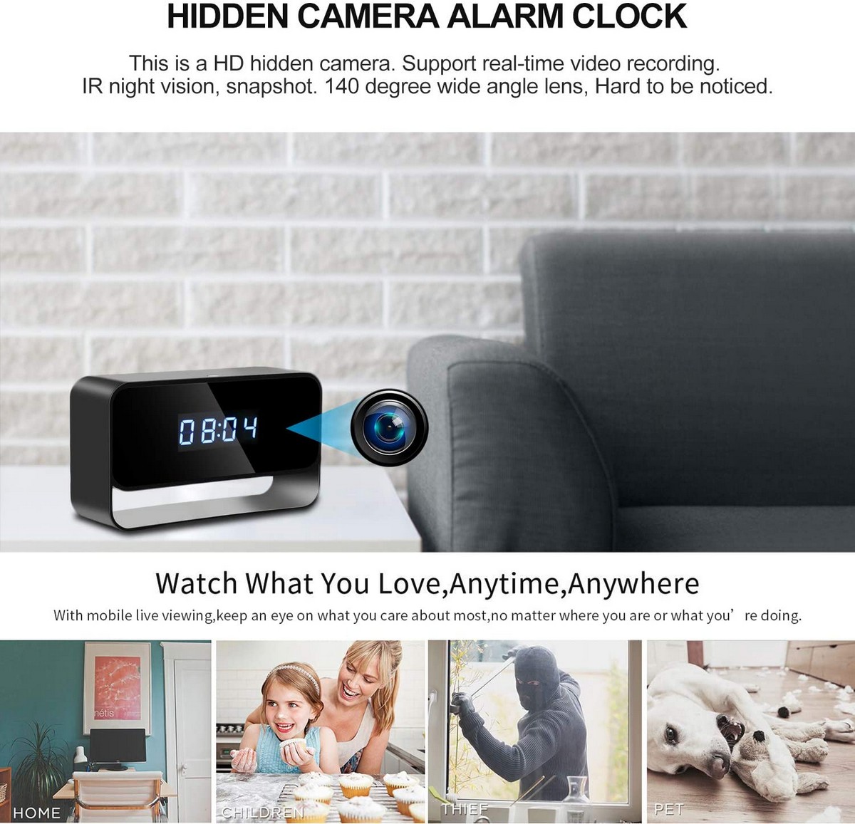 kamera wifi ke apartmen tersembunyi dalam jam penggera