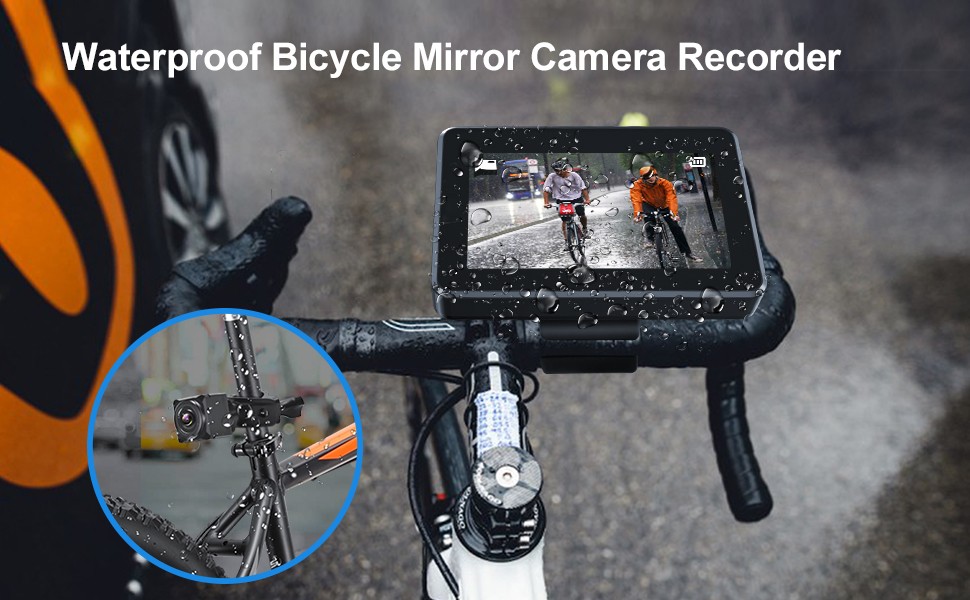 kamera basikal kalis air IP68 dengan monitor dengan rakaman