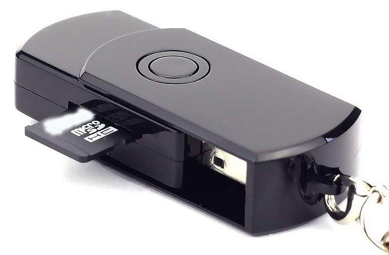 Kamera kunci pengintip tersembunyi USB dengan sokongan kad SD/TF sehingga 32 GB