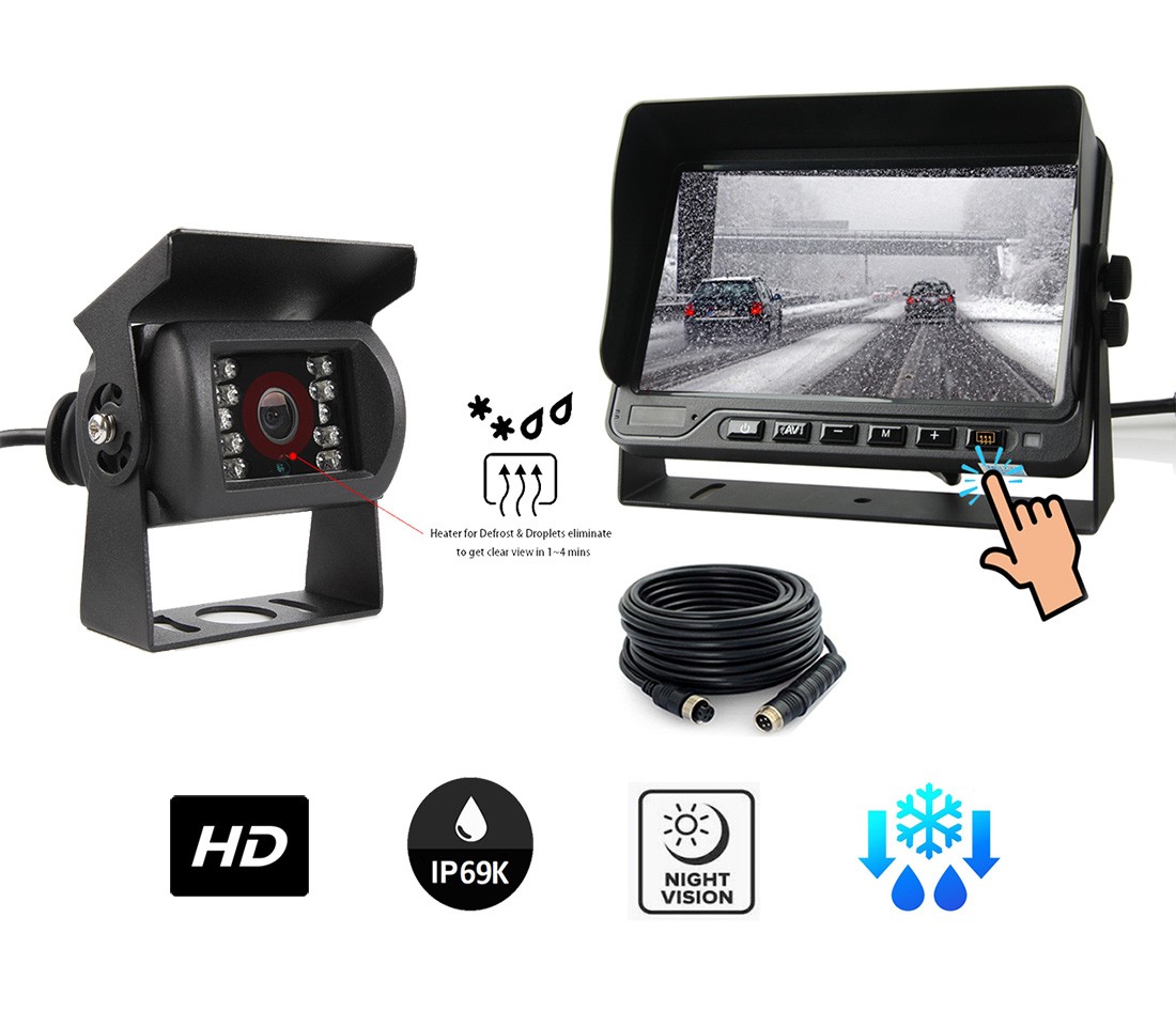 Set kamera - kamera HD kereta DEFROST belakang + monitor kalis air 7".