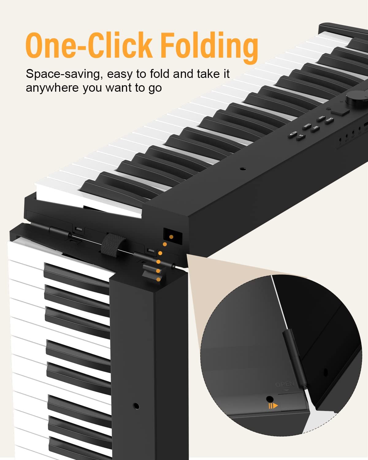 Piano MIDI lipat mudah alih