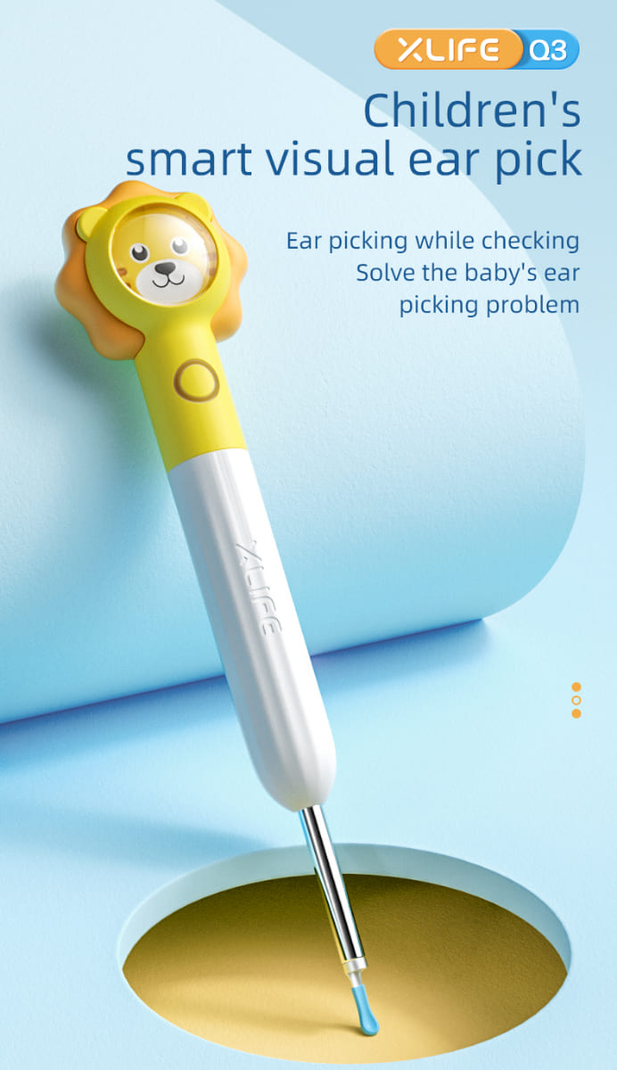 Pembersih telinga kanak-kanak dengan sambungan wifi untuk kanak-kanak dengan kamera di telinga