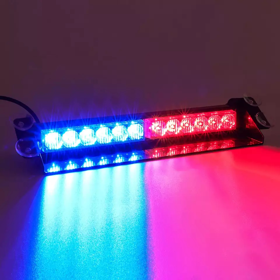 Suar strob LED berkelip (lampu) untuk kereta dengan kemungkinan menukar warna dan gaya berkelip