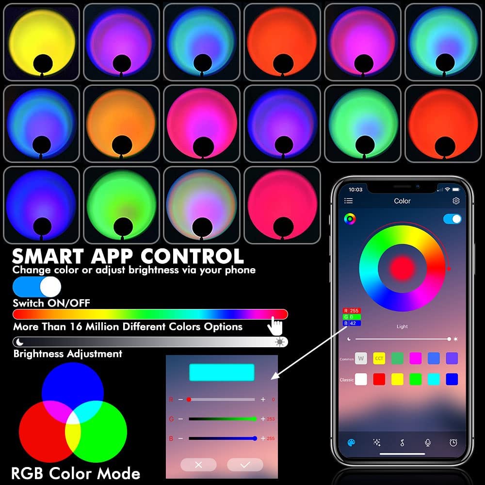 lampu wifi untuk aplikasi mudah alih telefon pintar dikawal warna-warni RGB