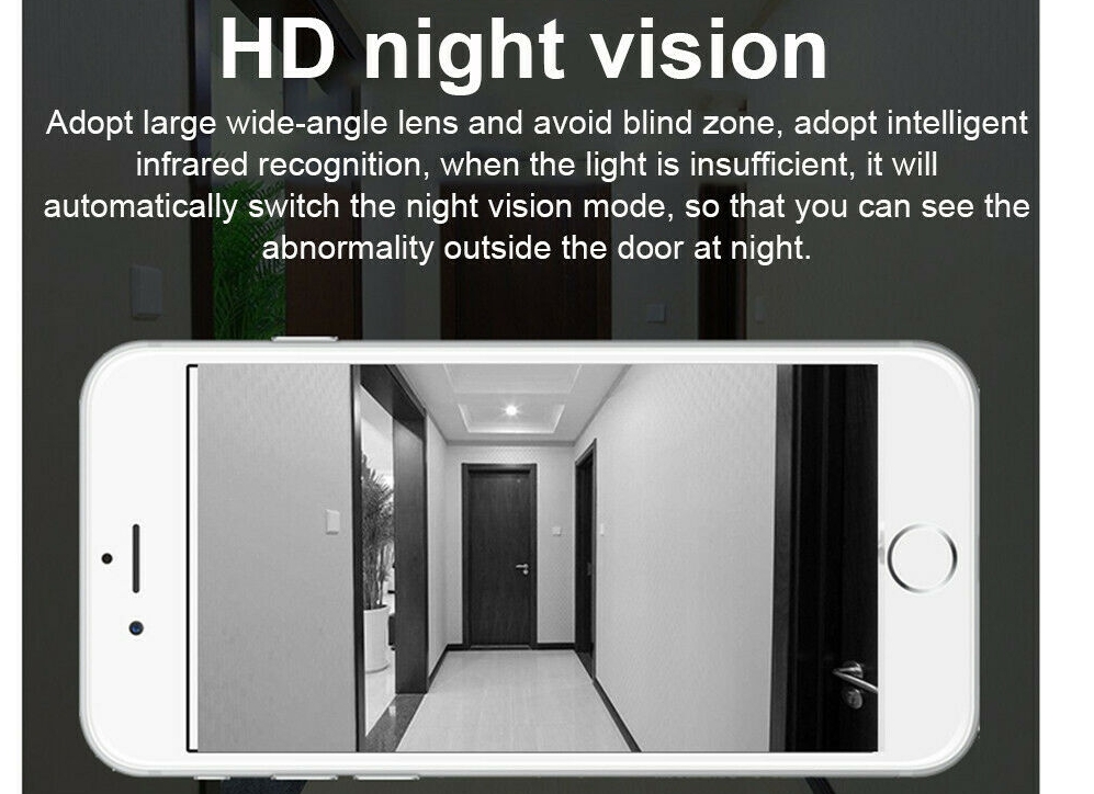 Loceng pintu video penglihatan malam IR tanpa wayar