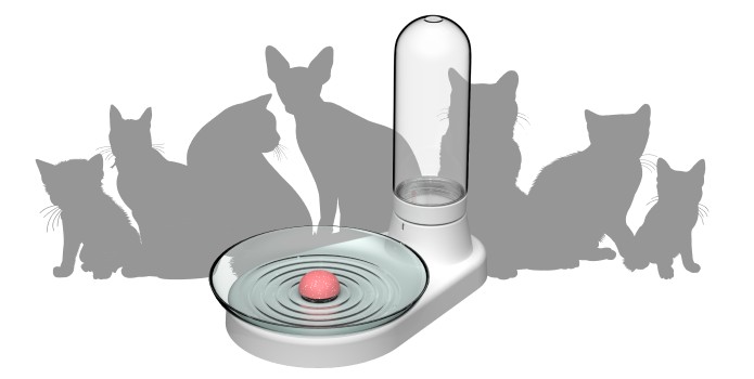 tangki air untuk kucing - dulang automatik