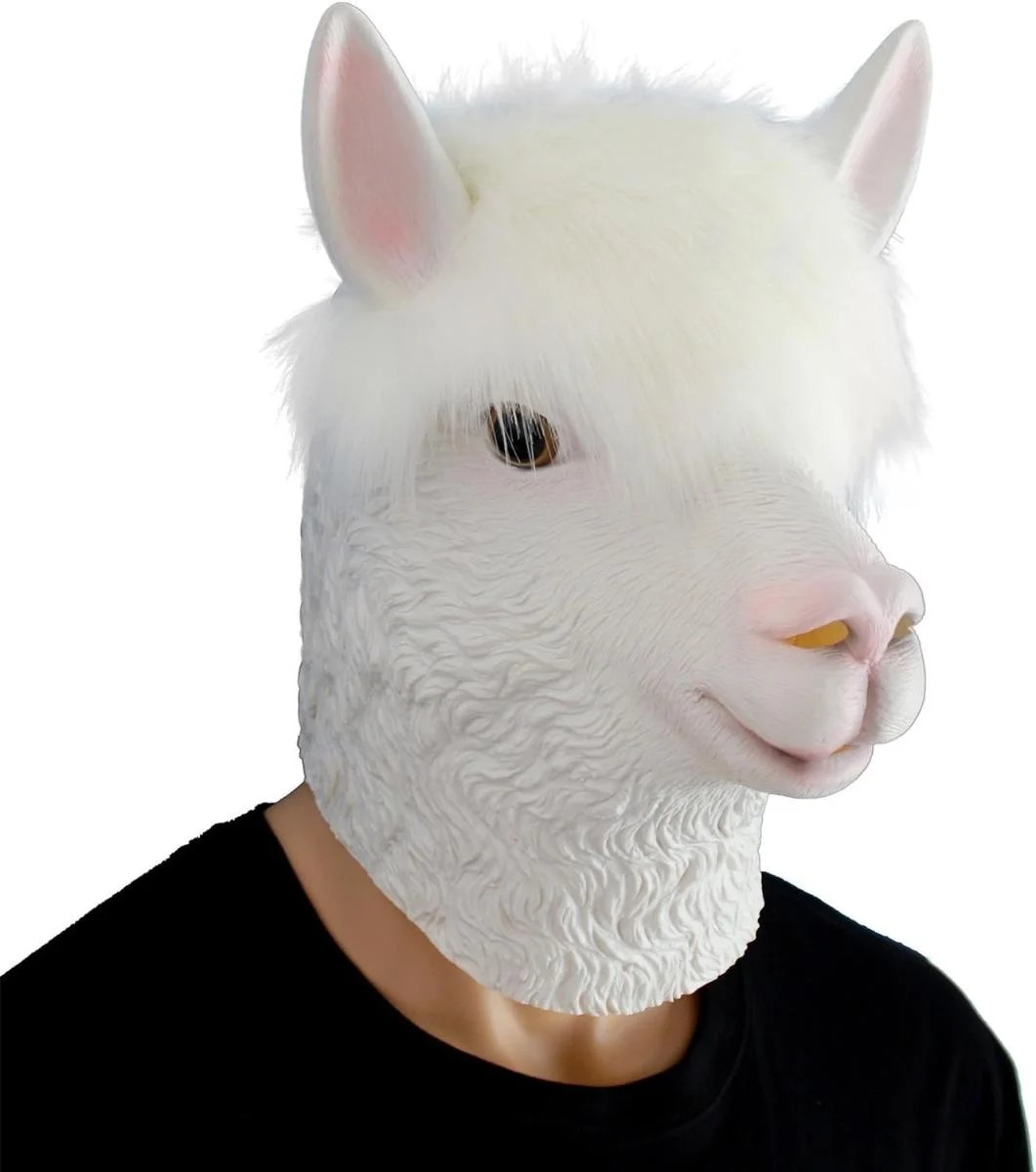 alpaca llama - silikon lateks kepala topeng muka
