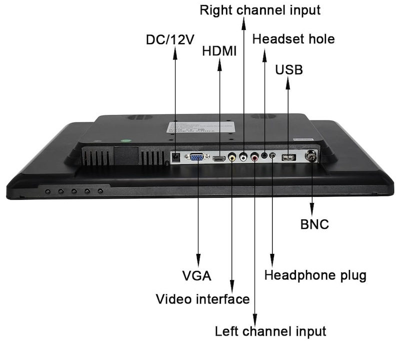 Monitor LCD 19 inci dengan resolusi 1440 x 900 px kamera bnc