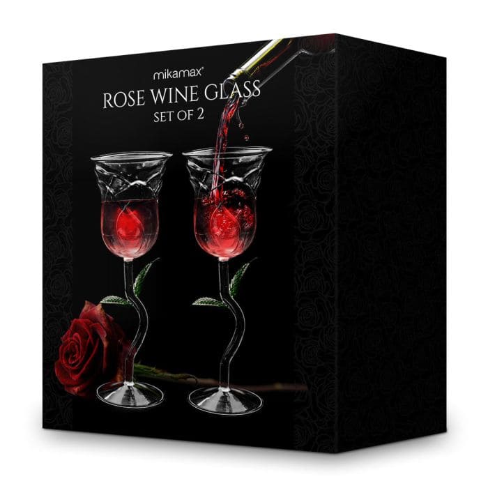 set gelas wain mawar